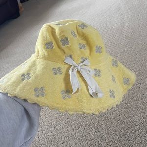 RARE Vintage Juicy Couture Yellow Floral Terry Floppy Hat